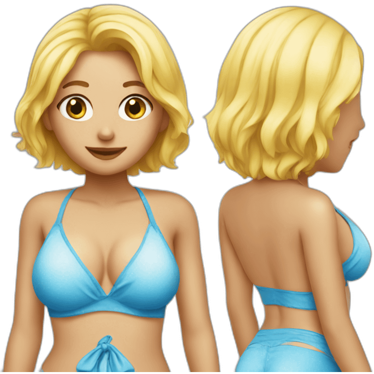 blonde girl in bikini emoji