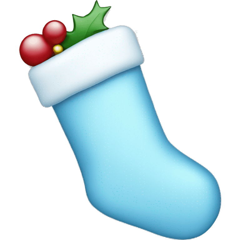 Baby blue Christmas stocking  emoji