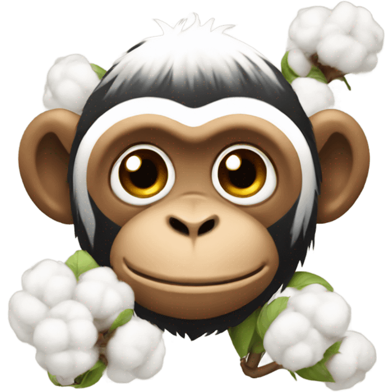 Monkey with cotton emoji