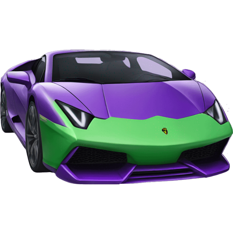 purple pepe the frog in a lamborghini svj emoji