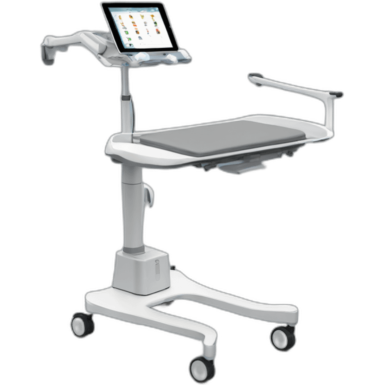 Telehealt cart with articulating arm for ipad emoji