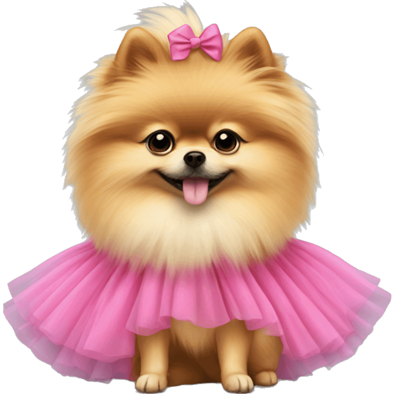 pomeranian with a tutu emoji