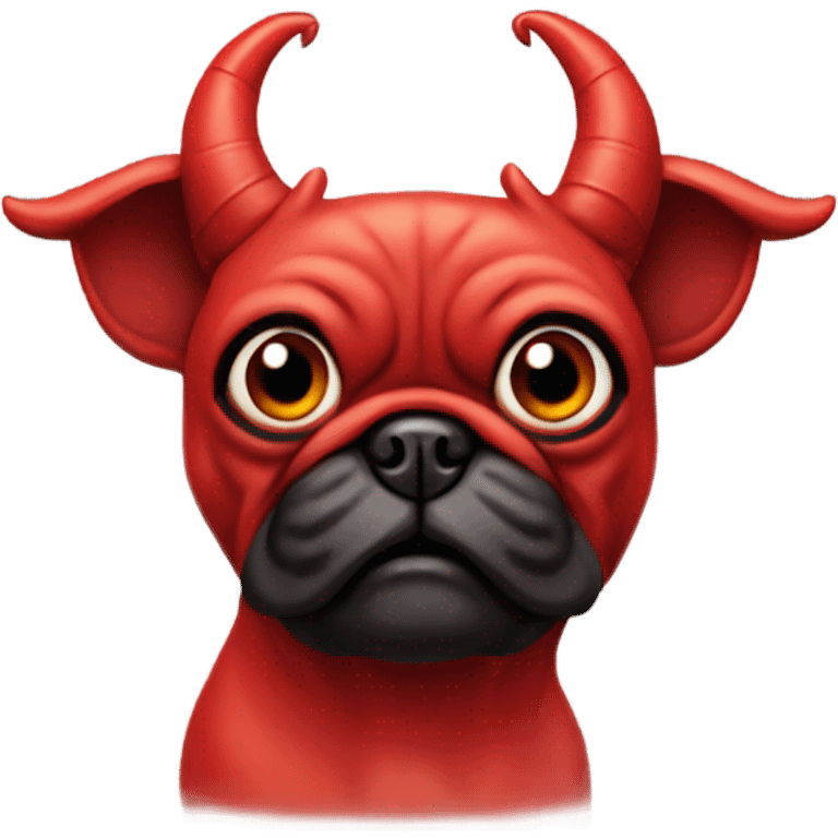 Devil red pug with horns emoji