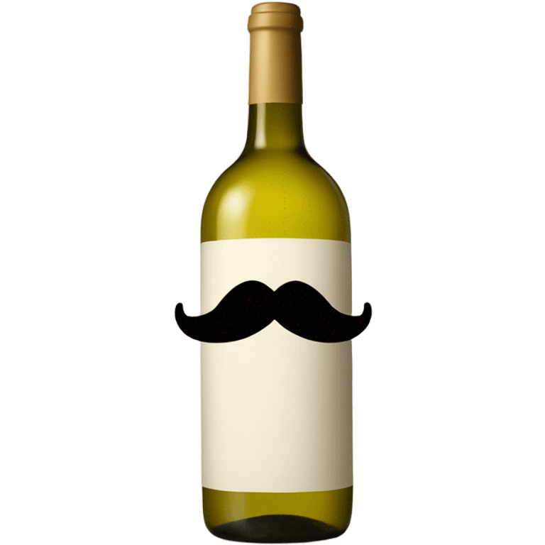 White wine with a mustache emoji