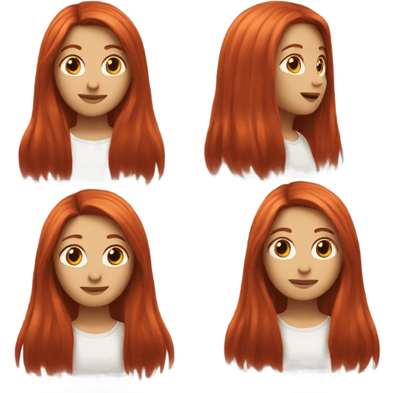 long straight red hair emoji