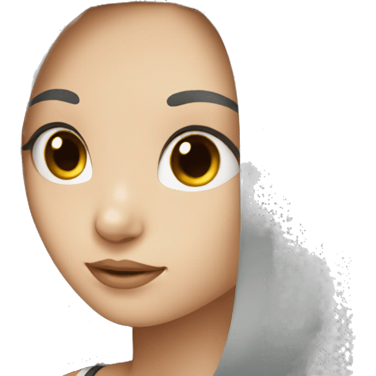 girl with fair skin and black long hair emoji