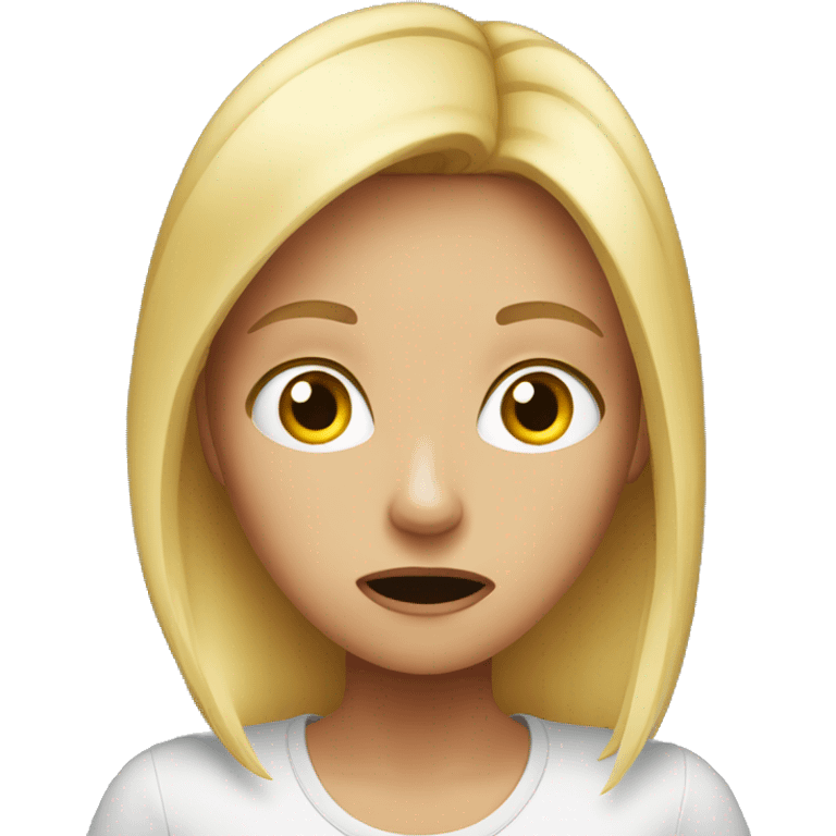 Blonde girl scared emoji