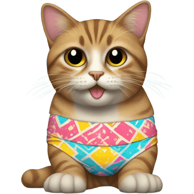 Cat wearing bikini  emoji