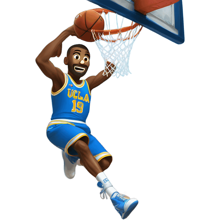 UCLA basketball player slam dunk emoji