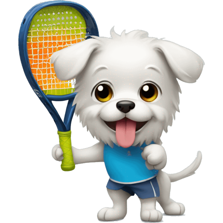 dog playing padel emoji