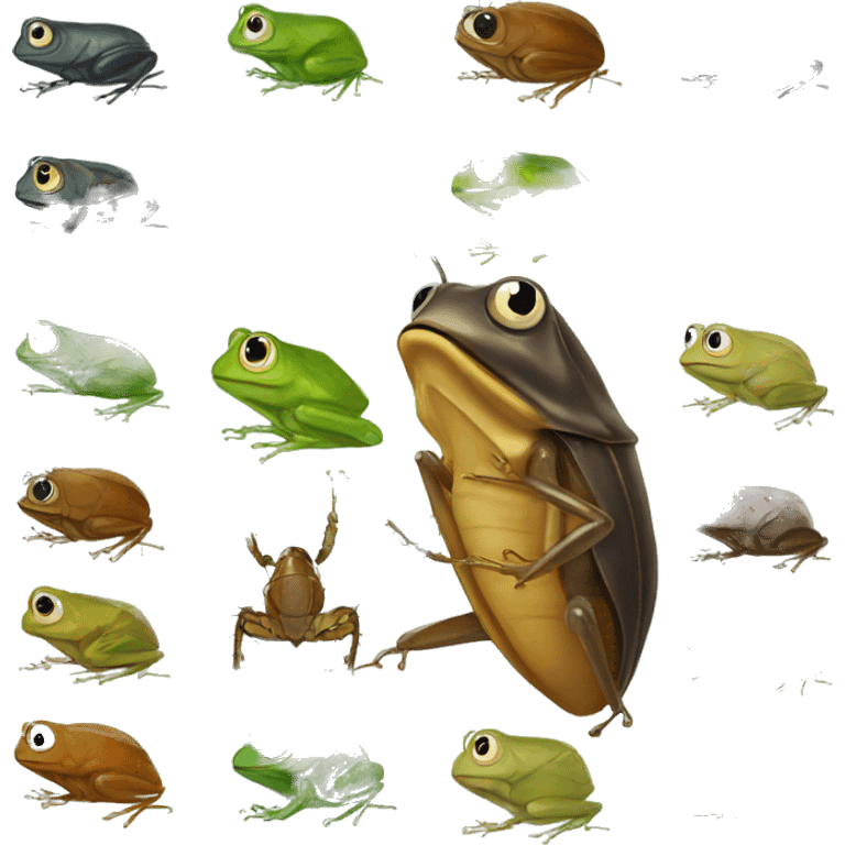 Mix of frog and cockroach emoji