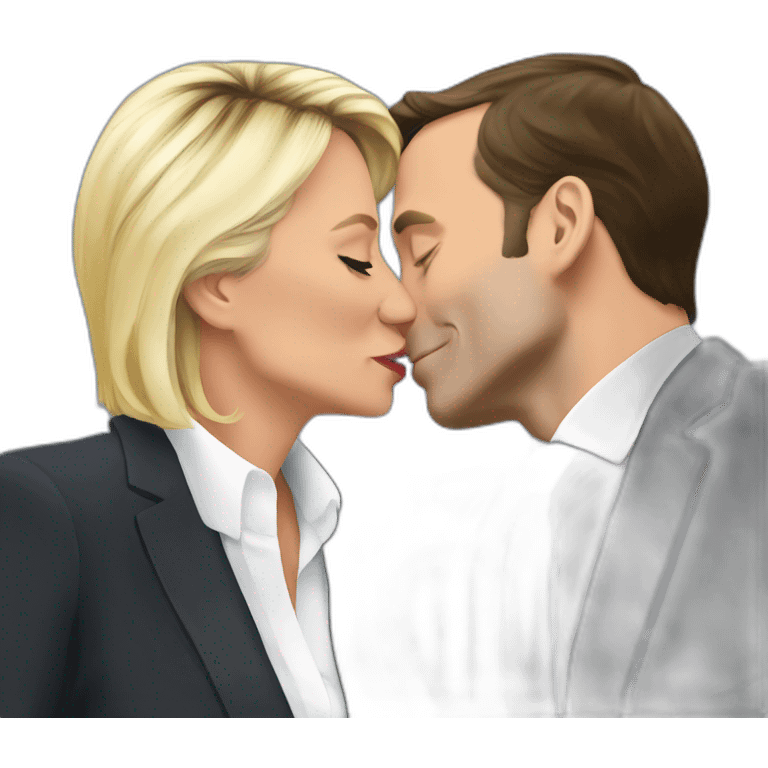 Macron kiss Le Pen emoji