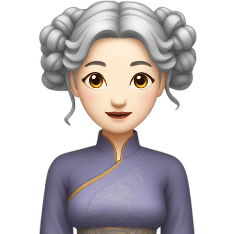 Chinese lady grey hair doing yuga body up side down emoji