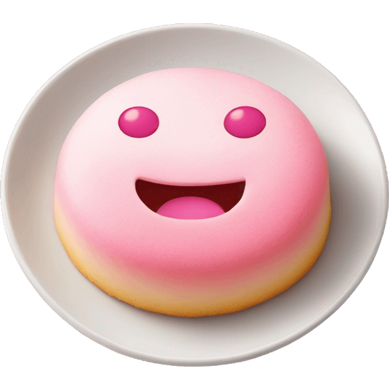 pink mochi cake on a plate emoji