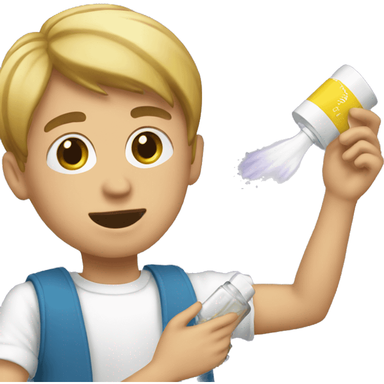 Boy spraying perfume  emoji