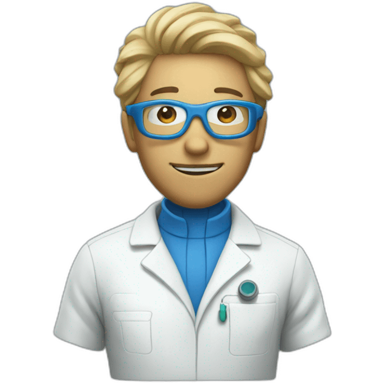 Scientist in blue hazmat emoji