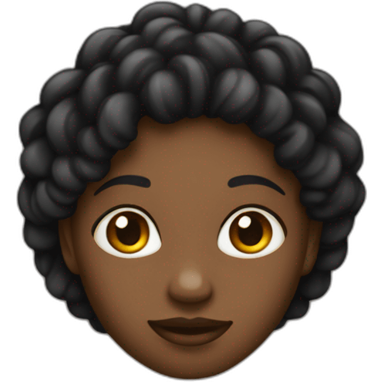 Fille noir avec des tresses emoji