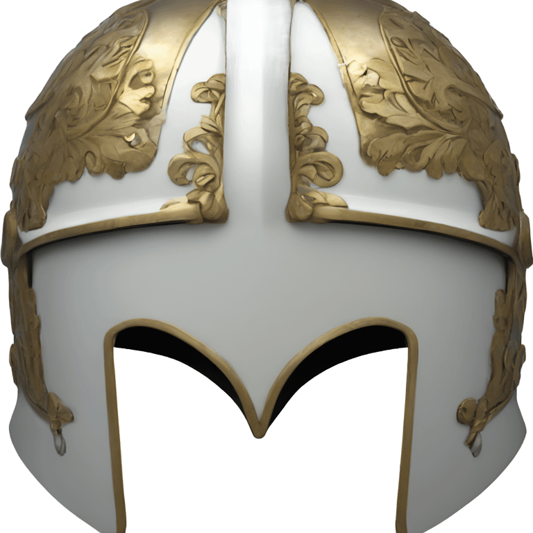 ornate french full-face armet helmet intricate white inlays emoji