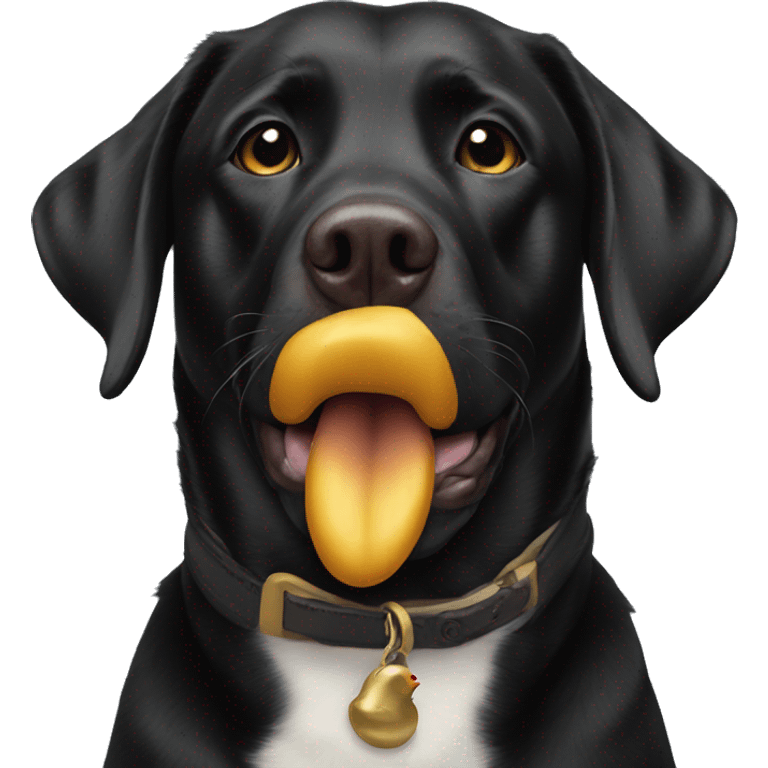 black lab with duck in mouth emoji