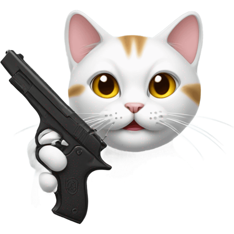 cat with a gun  emoji