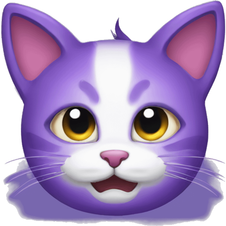 Purple cute cat with devil horns emoji