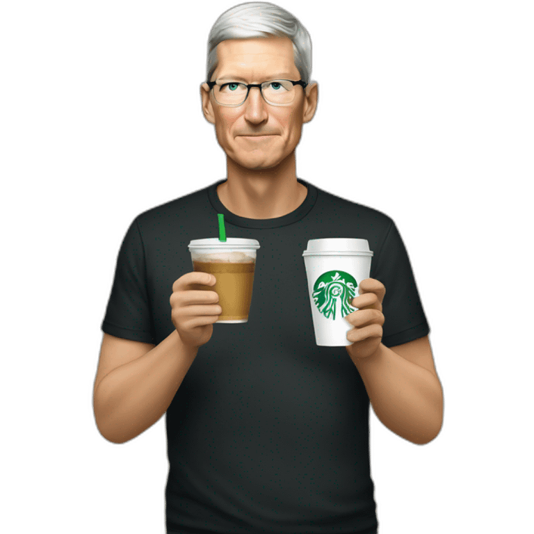 Tim cook drinking starubucks emoji