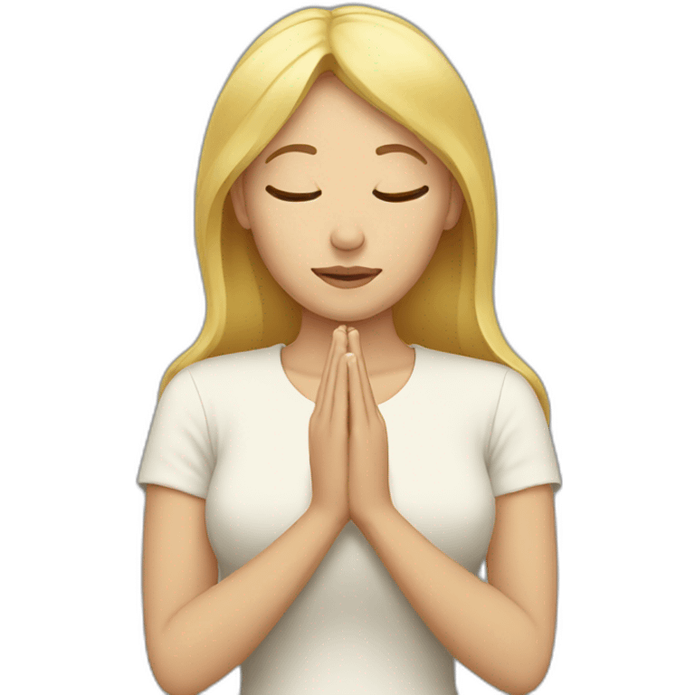 Blonde Woman praying emoji