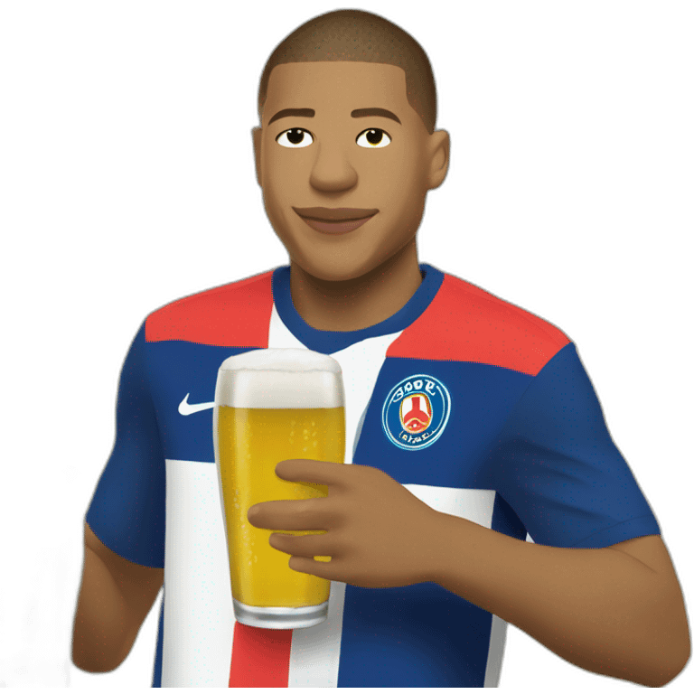 Mbappe tomando cerveza emoji