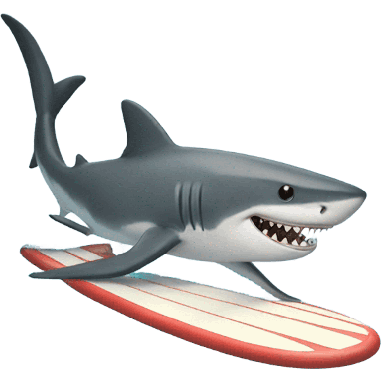 Surfing shark  emoji