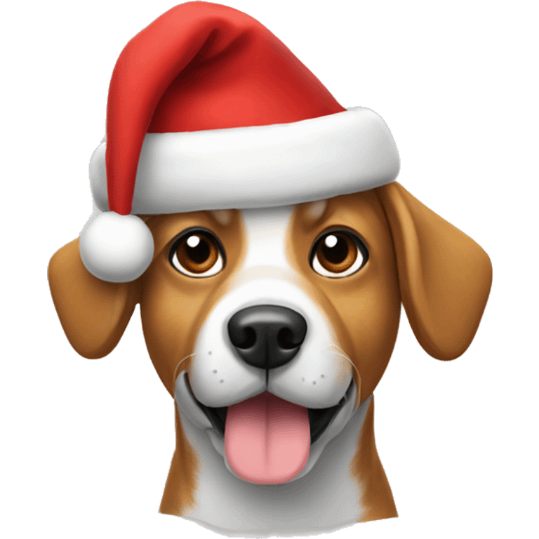 Dog with CHRISTMAS hat  emoji