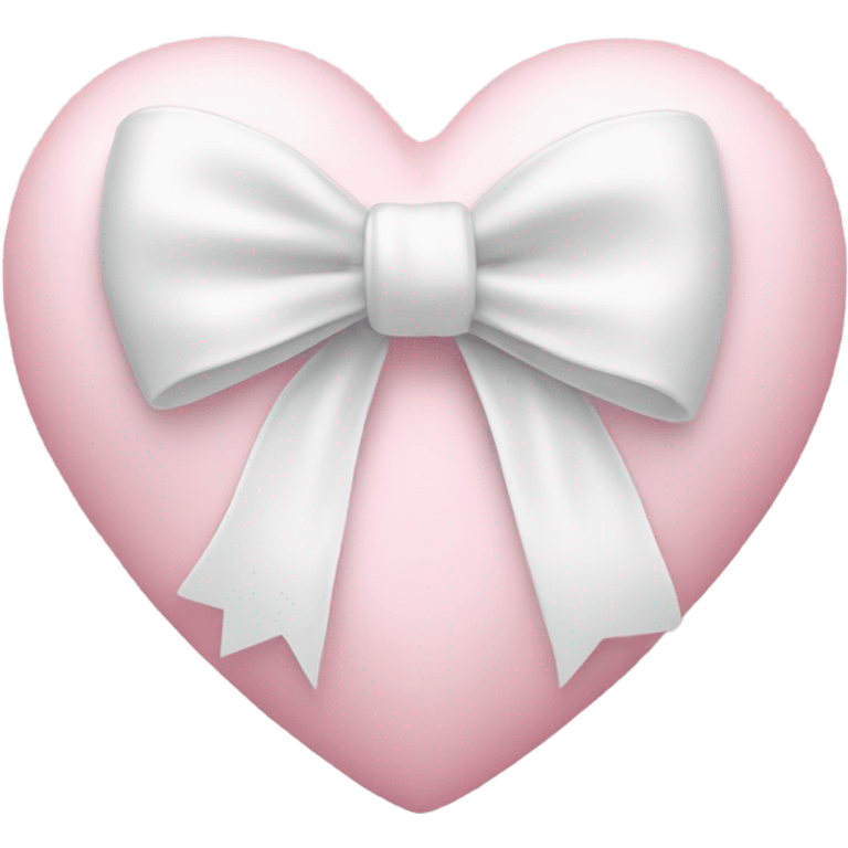 Pastel pink heart with white bow emoji