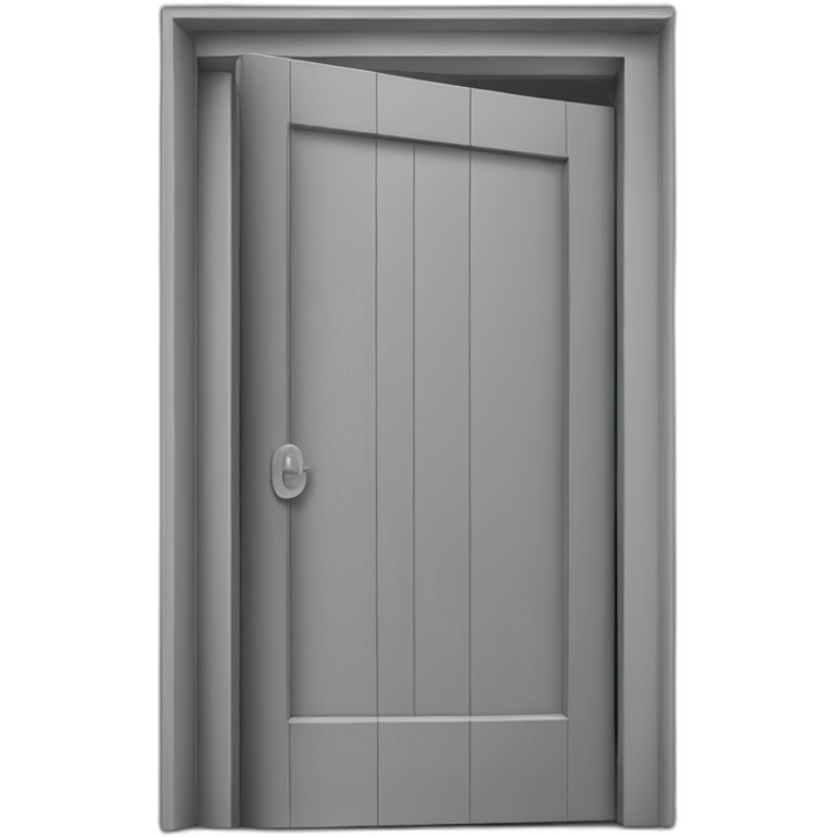 One gray wood open door perspective emoji