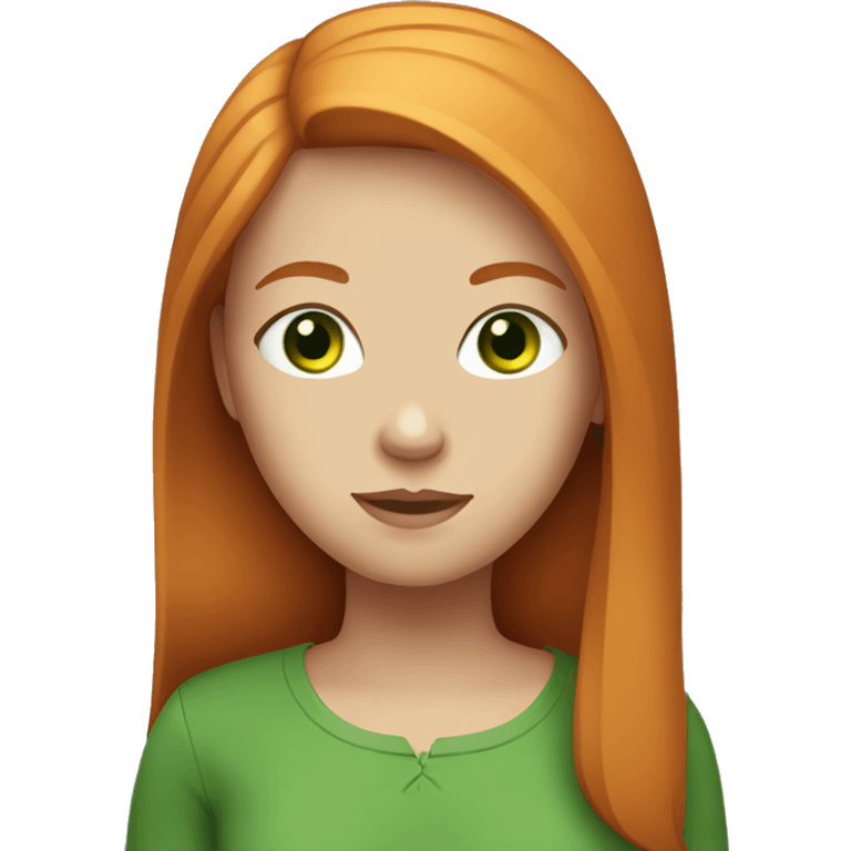 Girl with straight ginger hair and green eyes emoji