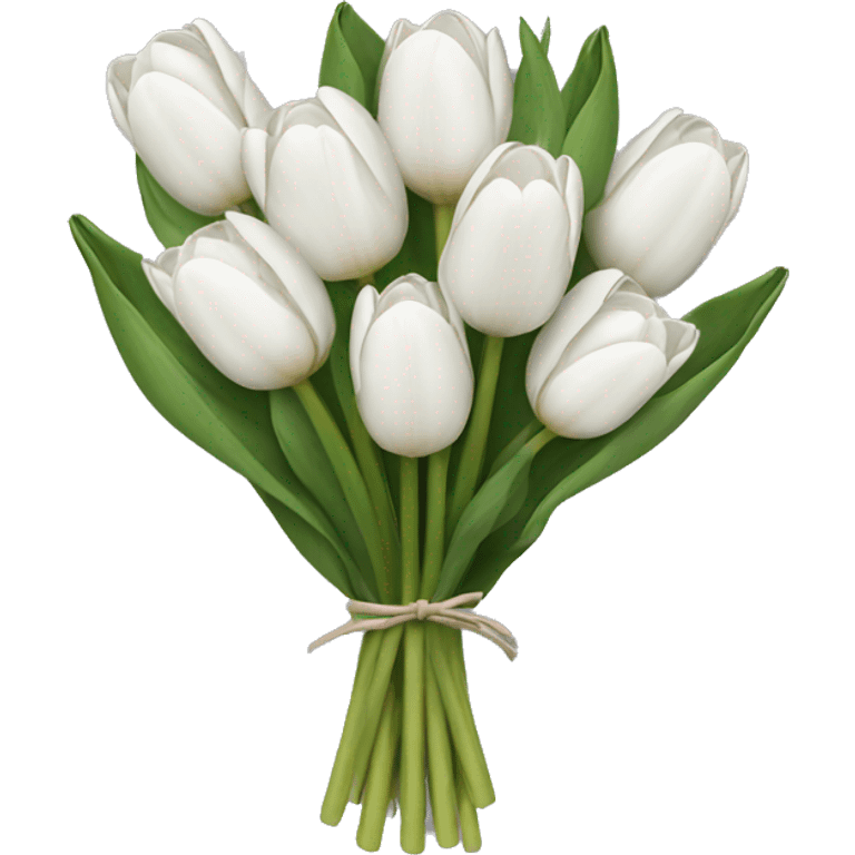 white tulip bouquet  emoji