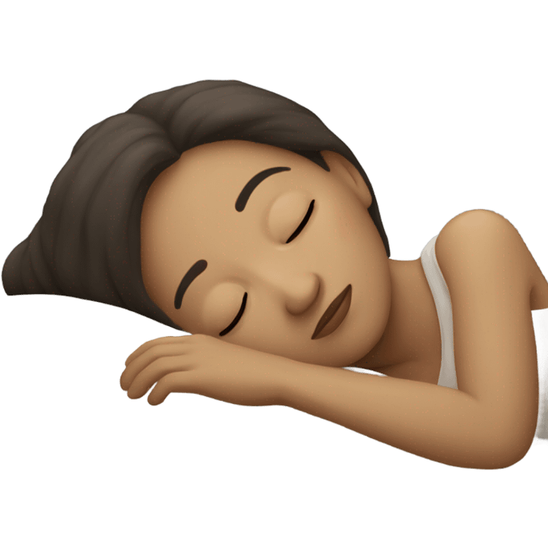 Pale dark hair woman sleeping emoji