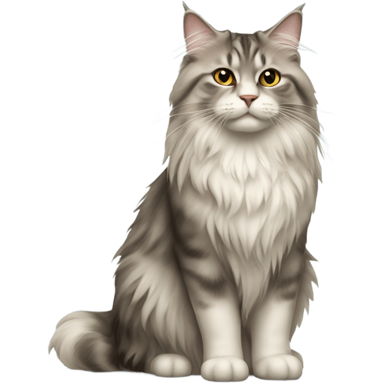 full-length Siberian cat emoji