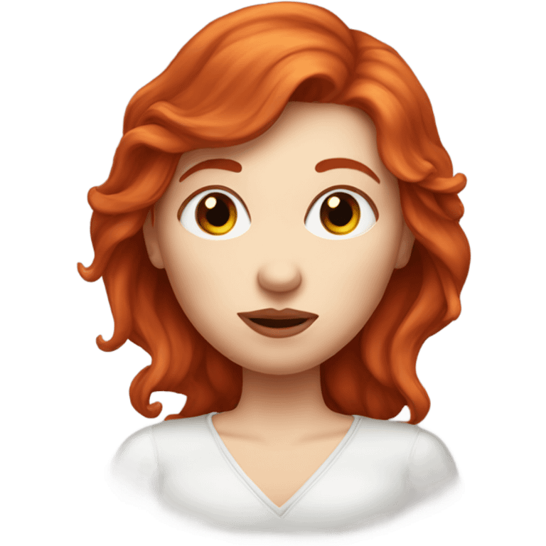 Red haired woman with fair skin giving a kiss face emoji