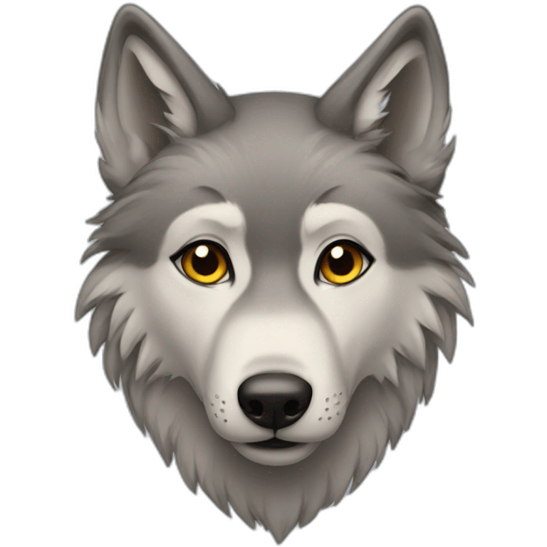 Female wolf with long eyelashes emoji