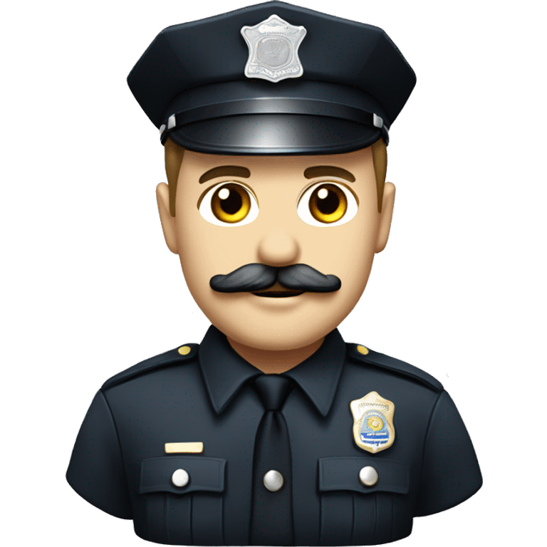 white police officer with a mustache with ‘Gretna’ on its uniform emoji