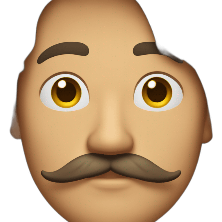 A man with a mustache under his chin, wheatish complexion, and parting his hair on the upper left side emoji