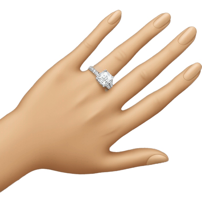 Engagement ring on brown hand emoji