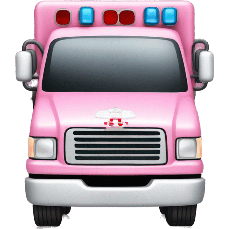 Full pink ambulance truck with glitter  emoji