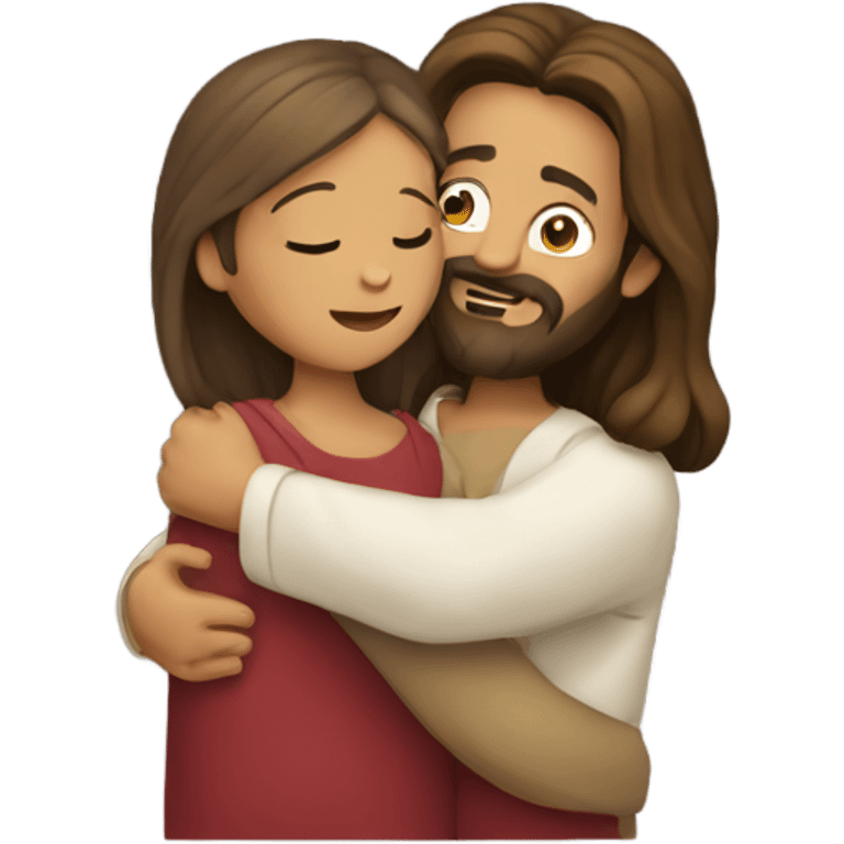 Jesus hugging a girl emoji