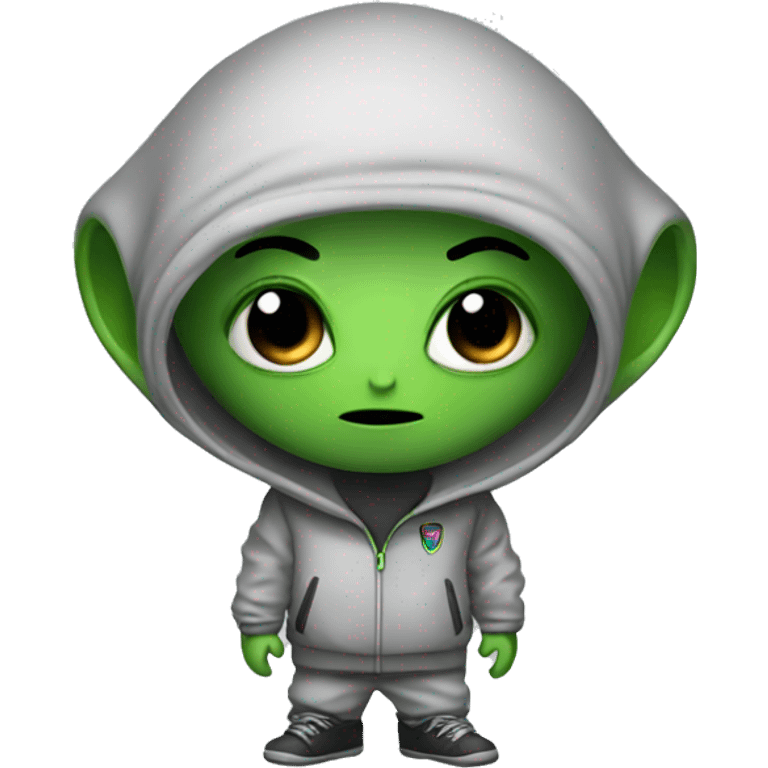 alien with tracksuit on  emoji