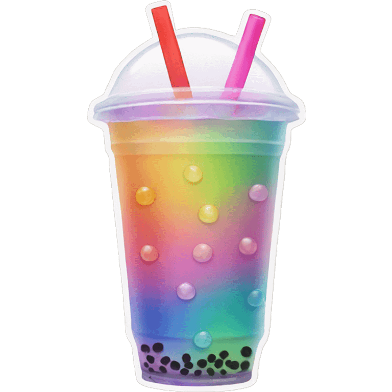 rainbow bubble tea emoji