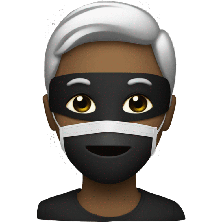 person with a mask black and money  emoji