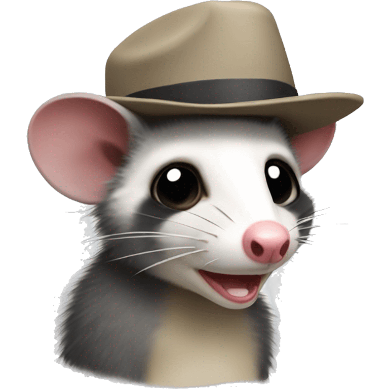 opossum wearing a hat emoji