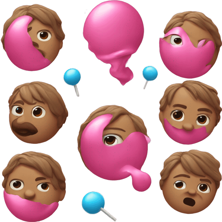 Blowing bubblegum emoji