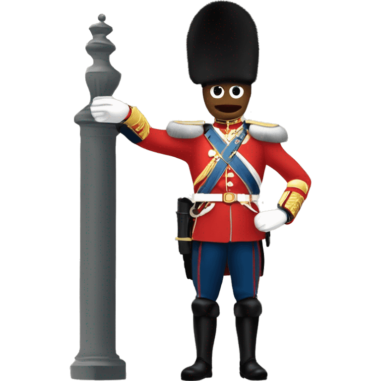 a queens guard soldier defending a clock that he is holding, top half of his body only emoji