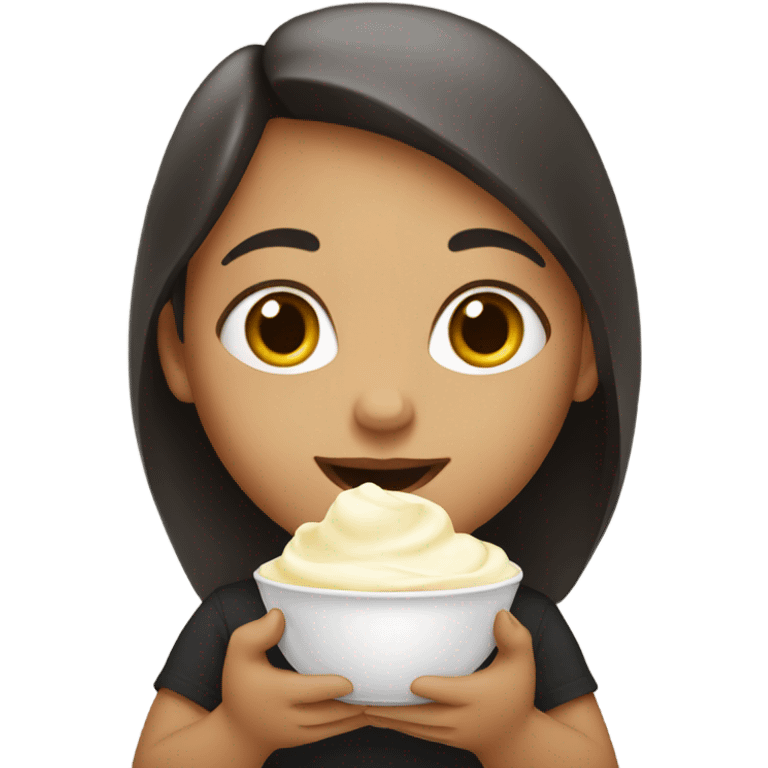 Girl with cream emoji